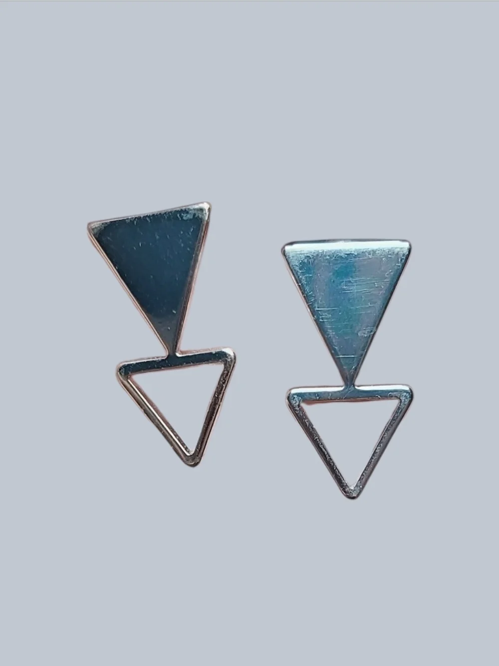 NWT Minimalist Silver Triangle Drop Earrings - Women Jewelry Earrings 1
